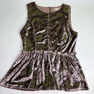 Altard State velour peplum dusty rose pink top size L